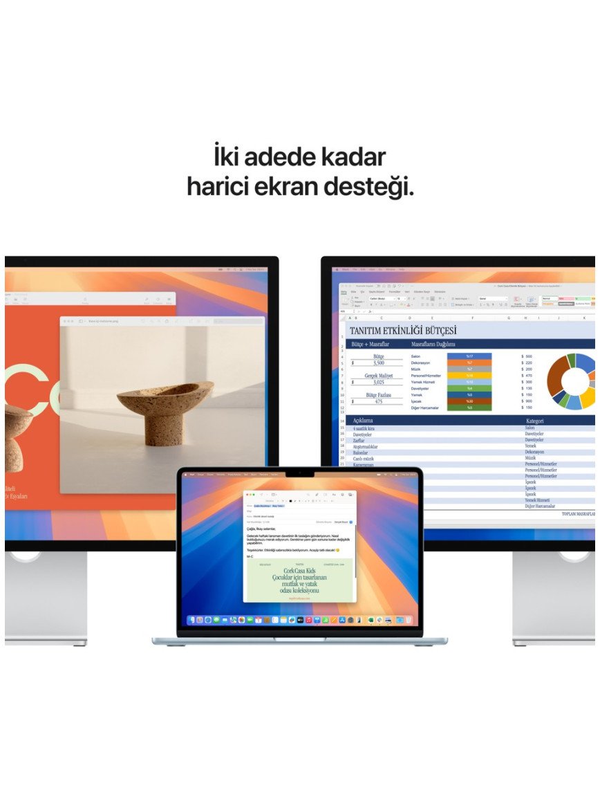 Apple MacBook Air M4 24GB 512GB SSD macOS 13" Taşınabilir Bilgisayar Gümüş MC654TU/A